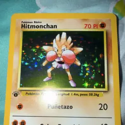 Pokemon Hitmonchan 7/102 Base Set 1st Edition Holo Rare Spanish - Image 2
