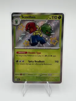 Pokemon TCG Scovillain 107/091 Shiny Holo Rare Paldean Fates NM - Image 1