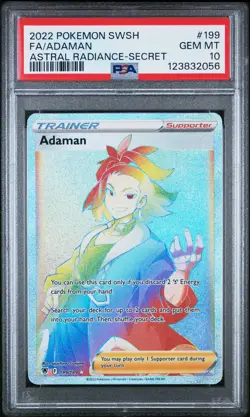2022 POKEMON SWORD & SHIELD ASTRAL RADIANCE SECRET #199 FULL ART/ADAMAN PSA 10 - Image 1