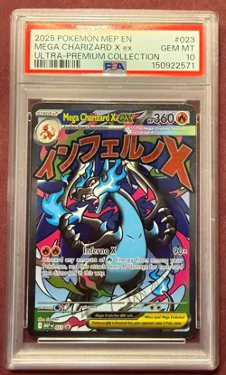 2025 Pokemon Ultra Premium Collection Mega Charizard X Ex Promo #023 MEP PSA 10 - Image 1