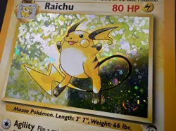 Pokemon TCG Raichu 16/130 Base Set 2 Holo Rare 80 HP Stage 1 English 2000 - Image 3