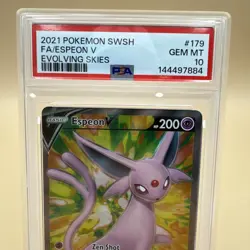 ESPEON V PSA 10 2021 POKEMON SWORD & SHIELD EVOLVING SKIES #179/203 FULL ART - Image 2