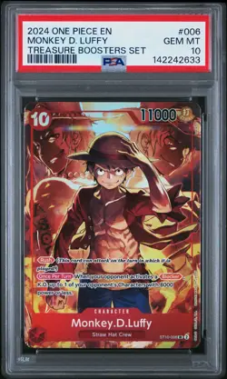 2024 ONE PIECE PROMOS TREASURE BOOSTERS SET #006 MONKEY D. LUFFY PSA 10 - Image 1