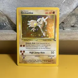Pokemon Hitmonlee 7/62 Fossil Holo Rare Unlimited Basic 60 HP Card 1999 MP - Image 1