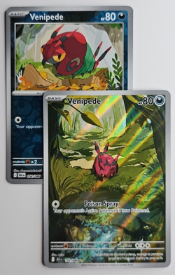 Venipede 132/086 Illustration Rare SV Black Bolt Pokemon Card NM + Bonus - Image 1