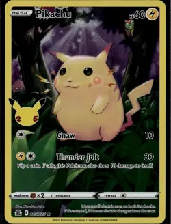 Pikachu Holo Rare Celebrations 005/025 Lightning Holo Pokemon Card - Image 1