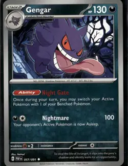 Gengar Uncommon SV: Paldean Fates 057/091 Darkness Normal Pokemon Card - Image 1