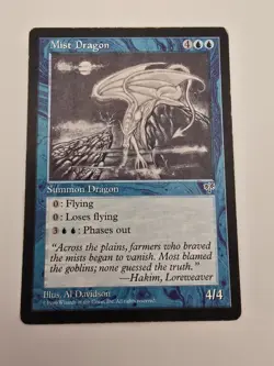 MTG Mist Dragon Mirage Creature Blue 4/4 Magic The Gathering Card 1996 - Image 1