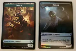 1x Insect / Zombie FOIL Double-Sided Token Midnight Hunt Magic the Gathering NM - Image 1