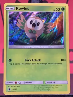 Rowlet SM01 Sun & Moon Black Star Promos Holo Pokemon TCG 2016 LP - Image 3