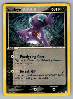 Sableye 31/110 Rare Holon Phantoms Pokemon MP - Image 1