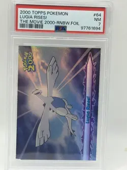 Topps Pokemon 2000 - Lugia Rises! Rainbow Foil #64 PSA 7 - - Image 1