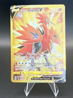 Galarian Zapdos V ⭐ 182/172 Holo Secret Rare Brilliant Stars 2022 Pokemon NM - Image 1