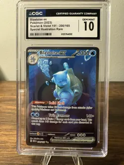 CGC 10 - Blastoise ex 200/165 SIR Pokemon 151 Scarlet & Violet English Gem Mint - Image 1