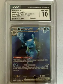 CGC 10 - Blastoise ex 200/165 SIR Pokemon 151 Scarlet & Violet English Gem Mint - Image 2