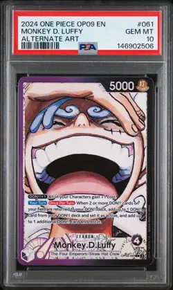 PSA 10 2024 ONE PIECE OP09 EMPERORS IN THE NEW WORLD 061 MONKEY D. LUFFY ALT ART - Image 1
