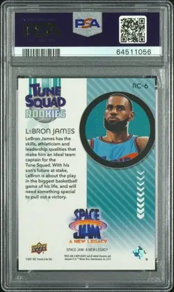 LeBron James 2021 Upper Deck Space Jam Tune Squad Mega Green /99 PSA 9 #RC6 - Image 2