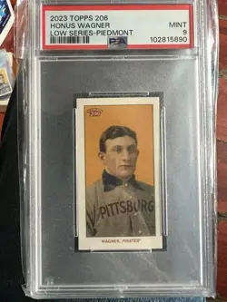 TOPPS 206 2023 HONUS WAGNER PITTSBURGH PIRATES LOW SERIES PIEDMONT BACK PSA 9 - Image 1