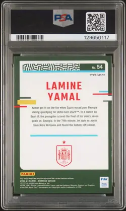 2023-24 Panini Donruss FIFA Lamine Yamal #54 Optic Velocity PSA 9 - Image 2