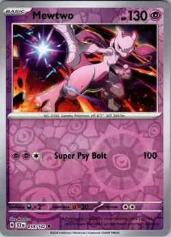 Mewtwo Reverse Holo Uncommon SV07: Stellar Crown 059/142 NM - Image 1