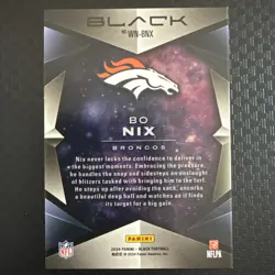2024 Panini Black BO NIX White Knight Case Hit SSP WN-BNX Broncos RC - Image 2