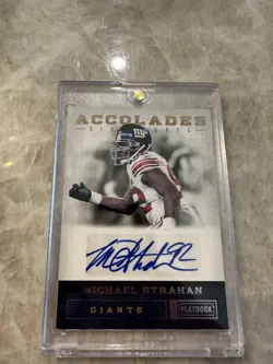 2012 Panini Playbook Michael Strahan New York Giants Accolades /40 Auto SP Card - Image 3