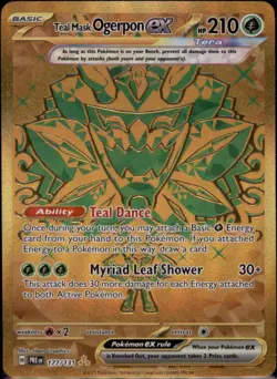 Teal Mask Ogerpon EX #177/131 Hyper Rare Prismatic Evolutions Pokemon 2025 NM - Image 1