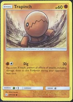 Trapinch 108/236 Sm-Cosmic Eclipse Regular - Pokemon Card - Image 1