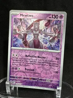 Mewtwo 150/165 Rare 151 Pokemon Reverse Holo Near Mint - Image 1