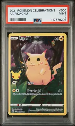 Pokemon TCG Pikachu 005/025 Celebrations Holo PSA 9 Mint - Image 1