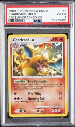 2009 POKEMON PLATINUM ARCEUS CRACKED ICE #1 CHARIZARD-HOLO PSA 4 - Image 1