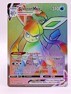 Glaceon VMAX 208/203 - Evolving Skies Full Art Rainbow SR Pokemon TCG - NM - Image 1