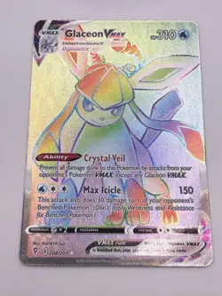 Glaceon VMAX 208/203 - Evolving Skies Full Art Rainbow SR Pokemon TCG - NM - Image 3