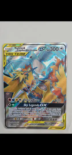 Pokemon TCG Moltres Zapdos Articuno GX 66/68 Full Art Hidden Fates NM/M Holo - Image 1