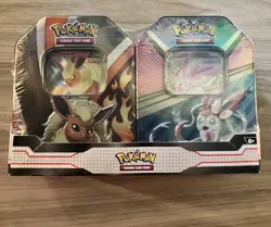 Pokemon TCG: Eevee Evolutions Flareon V & Syleveon V Tin Bundles **SEALED NEW** - Image 1