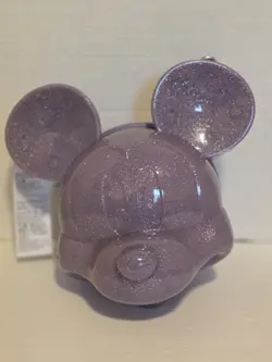 Disney Parks Purple Mickey Mouse Head Hard Sided Loungefly Crossbody Bag New - Image 1