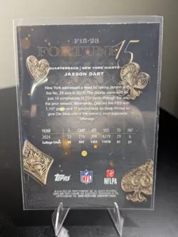 2025 Topps Chrome Jaxon Dart #F15-23 Fortune 15 RC New York Giants - Image 2