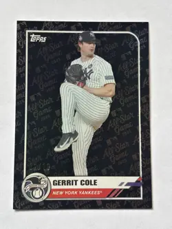2025 Topps All Star Game #11 Gerrit Cole Black Foil #02/10 New York Yankees - Image 1