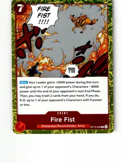 Fire Fist OP15-020 Rare Adventure on Kami's Island One Piece Lightly Played - Image 1