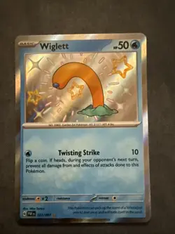 Pokemon TCG Wiglett Scarlet & Violet Paldean Fates Holo Shiny Rare Card 121/091 - Image 1