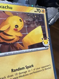 Pokemon Pikachu Promo Card 051/162 2026 Pokemon day Holo 70 HP Basic Random Spar - Image 2