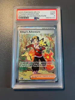 Pokemon TCG Destined Rivals Ethan's Adventure Card 236/182 PSA 9 Pokemon SIR - Image 1
