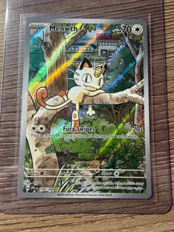 Meowth 106/094 Illustration Rare Phantasmal Flames Pokemon NM - Image 1