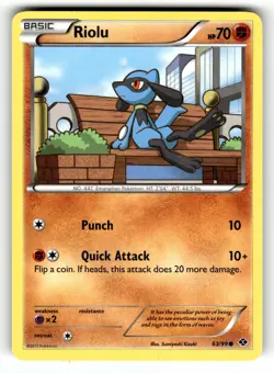 Pokemon: Next Destinies Riolu #63/99 Riolu- Common,Regular.VO5 - Image 1