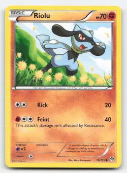 Riolu 76/135 Common Plasma Storm Pokemon Near Mint - Image 1