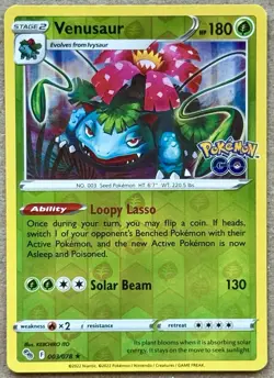 2022 POKEMON GO VENUSAUR REVERSE HOLO 003/078 NM+ - Image 1