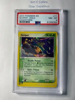 Pokemon 2003 EX Sandstorm Seviper Holo #11 PSA 8 NM Mint - Image 1