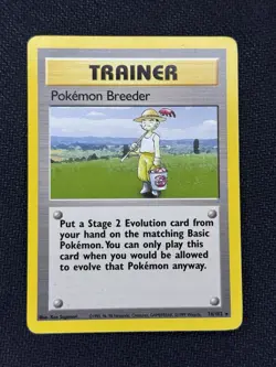 Pokemon TCG Pokemon Breeder 76/102 Trainer Base Set Card Lightly Played - Image 1