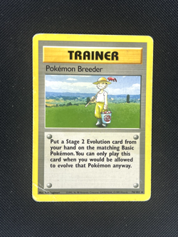 Pokemon Breeder 76/102 Base Set Rare Trainer Pokemon Card HP - Image 1