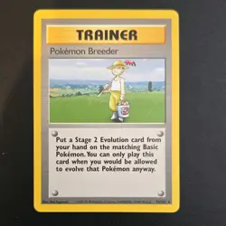 POKEMON BREEDER 76/102 Trainer Rare Base Set Unlimited WOTC - Pokemon Card 1999 - Image 1